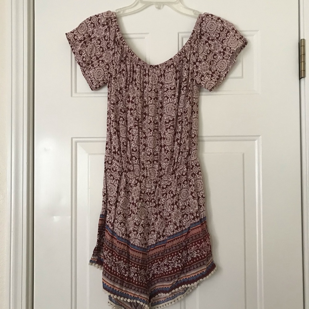 Floral off the shoulder romper